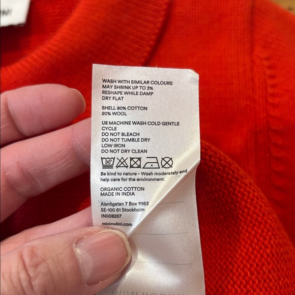 New! MINI RODINI 92/98 Red Wool Knitted Tie Sweater Collar - Picture 8 of 9